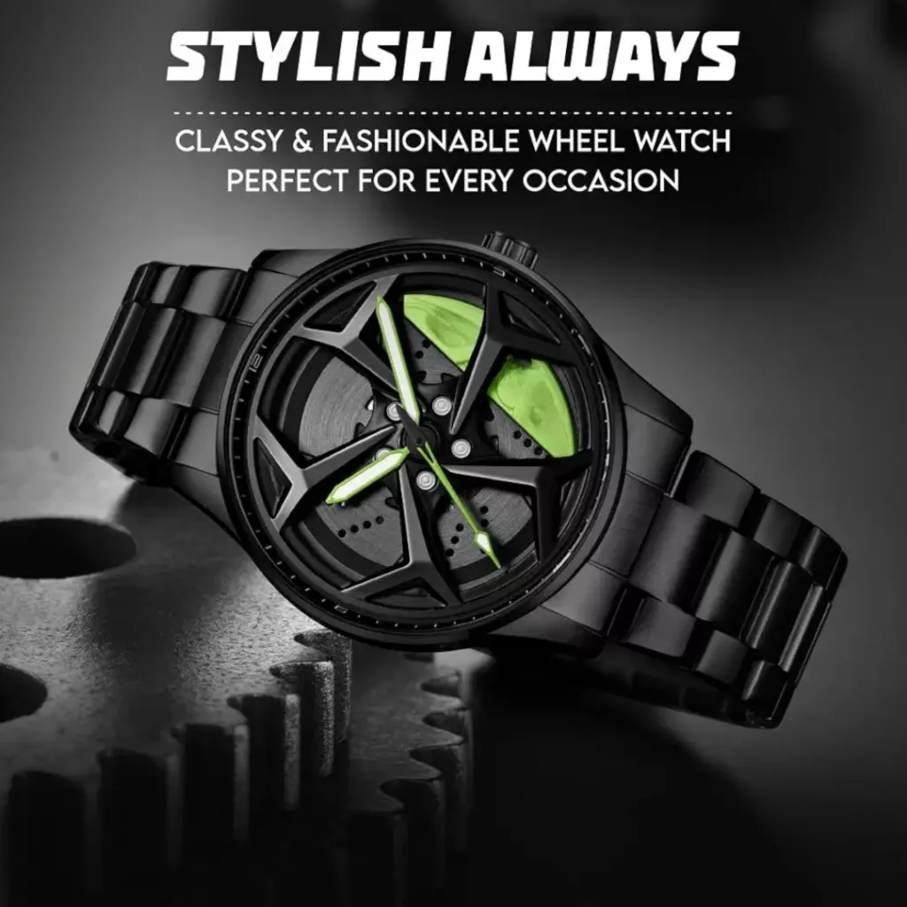 ساعت مچی عقربه‌ای مردانه کوارتز مدل صفحه رینگ چرخان بند فلزی کد 1.1