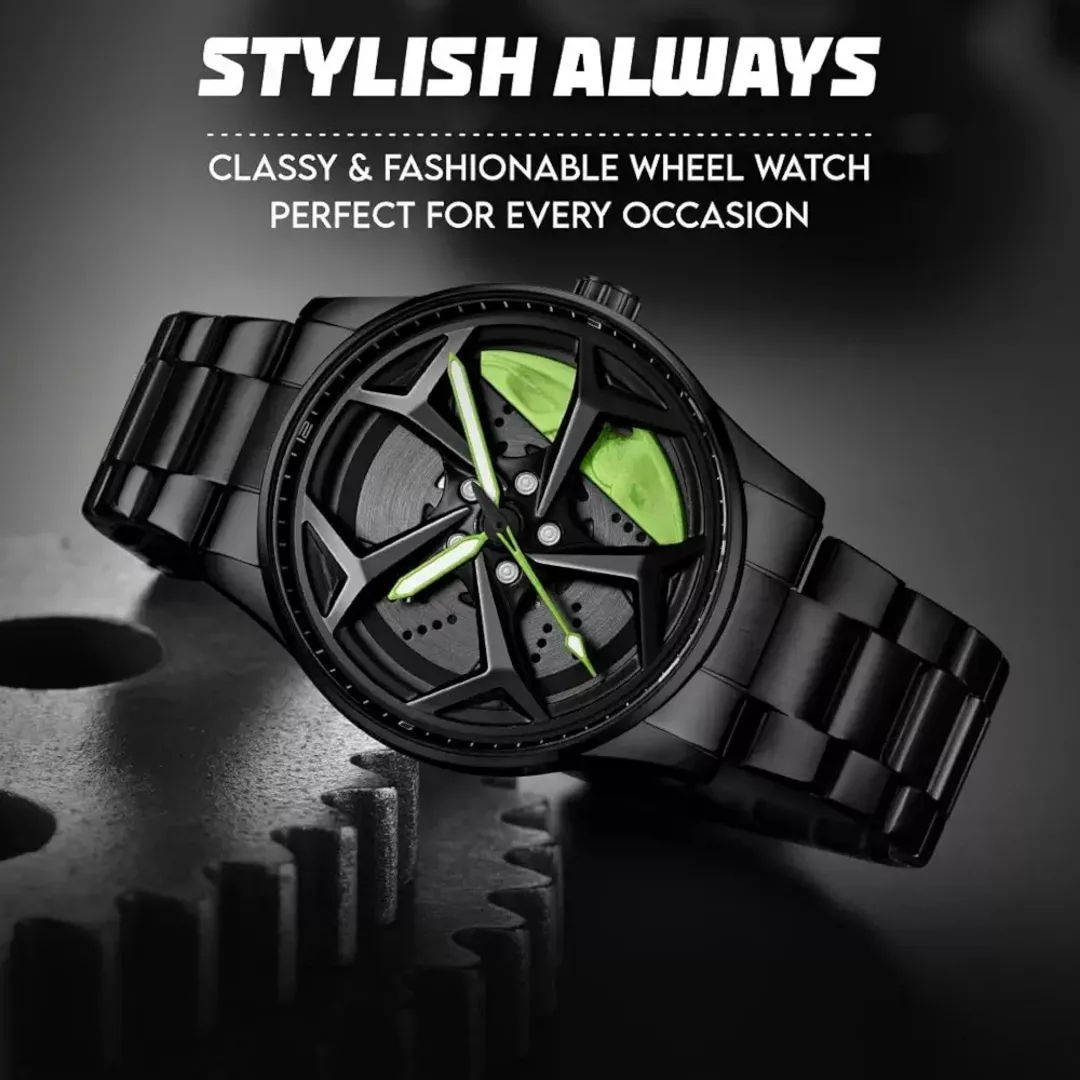 ساعت مچی عقربه‌ای مردانه کوارتز مدل صفحه رینگ چرخان بند فلزی کد 1.1