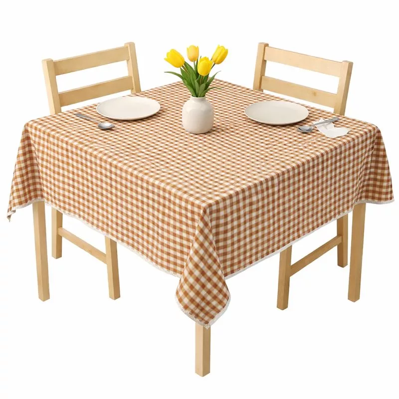 سفره 4 نفره مدل چهارخانه قهوه سایز 90*70 سانتی متر