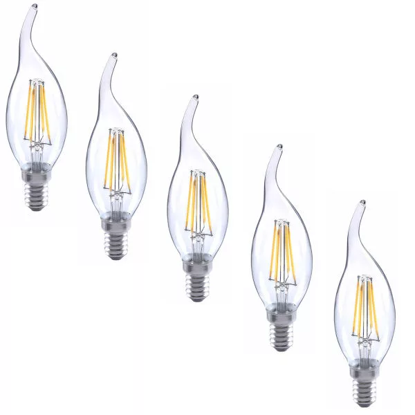 لامپ ال ای دی فیلامنتی 4 وات کد 02 پایه E14 بسته 5 عددی