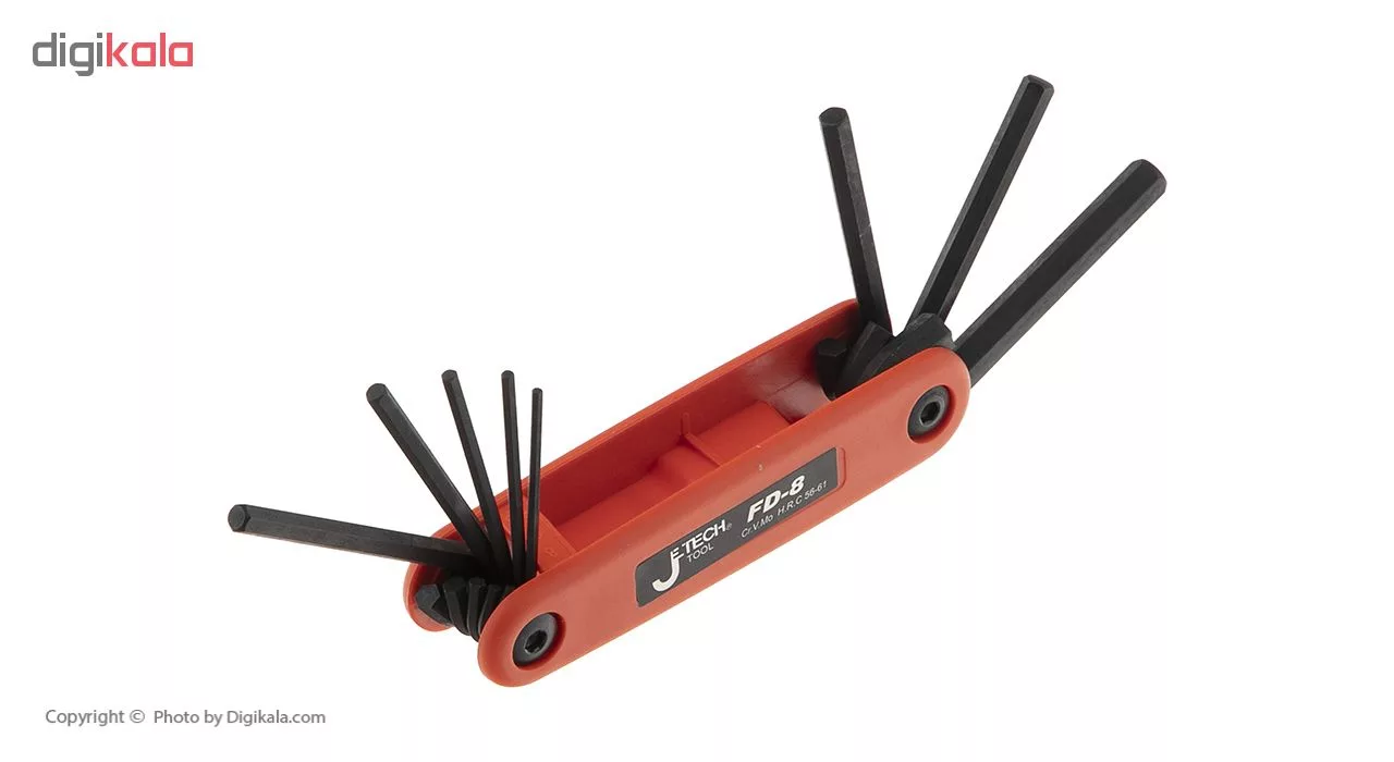 مجموعه 8 عددی آچار آلن تاشو جتک مدل HRC56-61