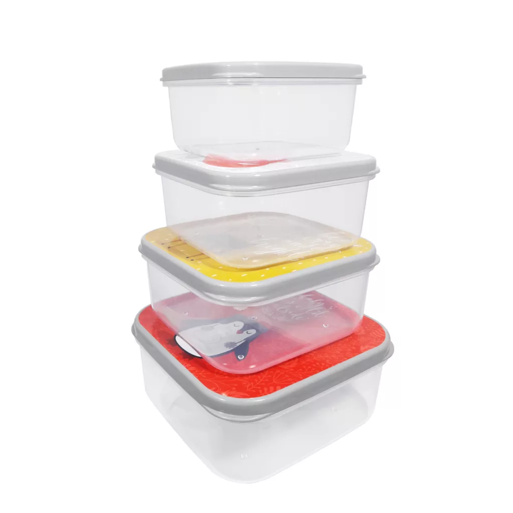 ظرف نگهدارنده هوبی لایف مدل Fun Box مجموعه 4 عددی