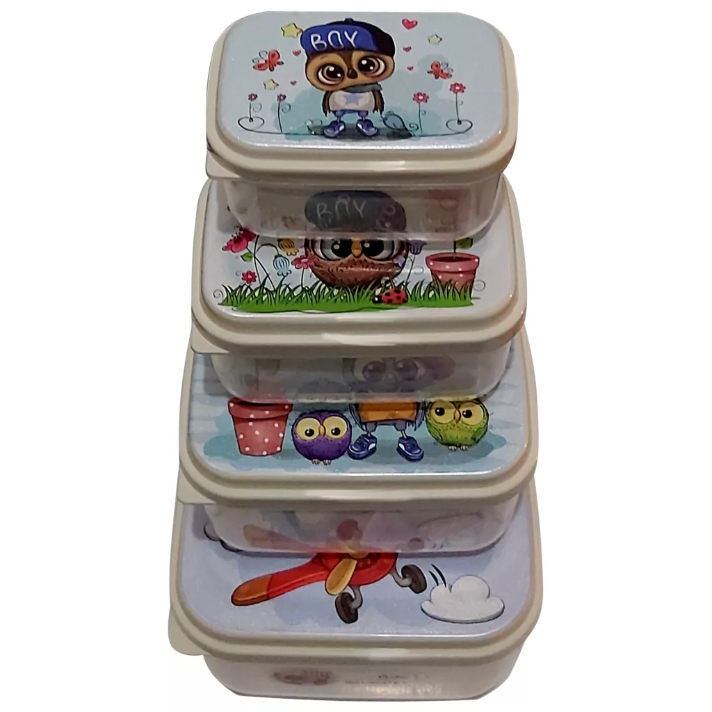 ظرف نگهدارنده طرح جغد مجموعه 4 عددی