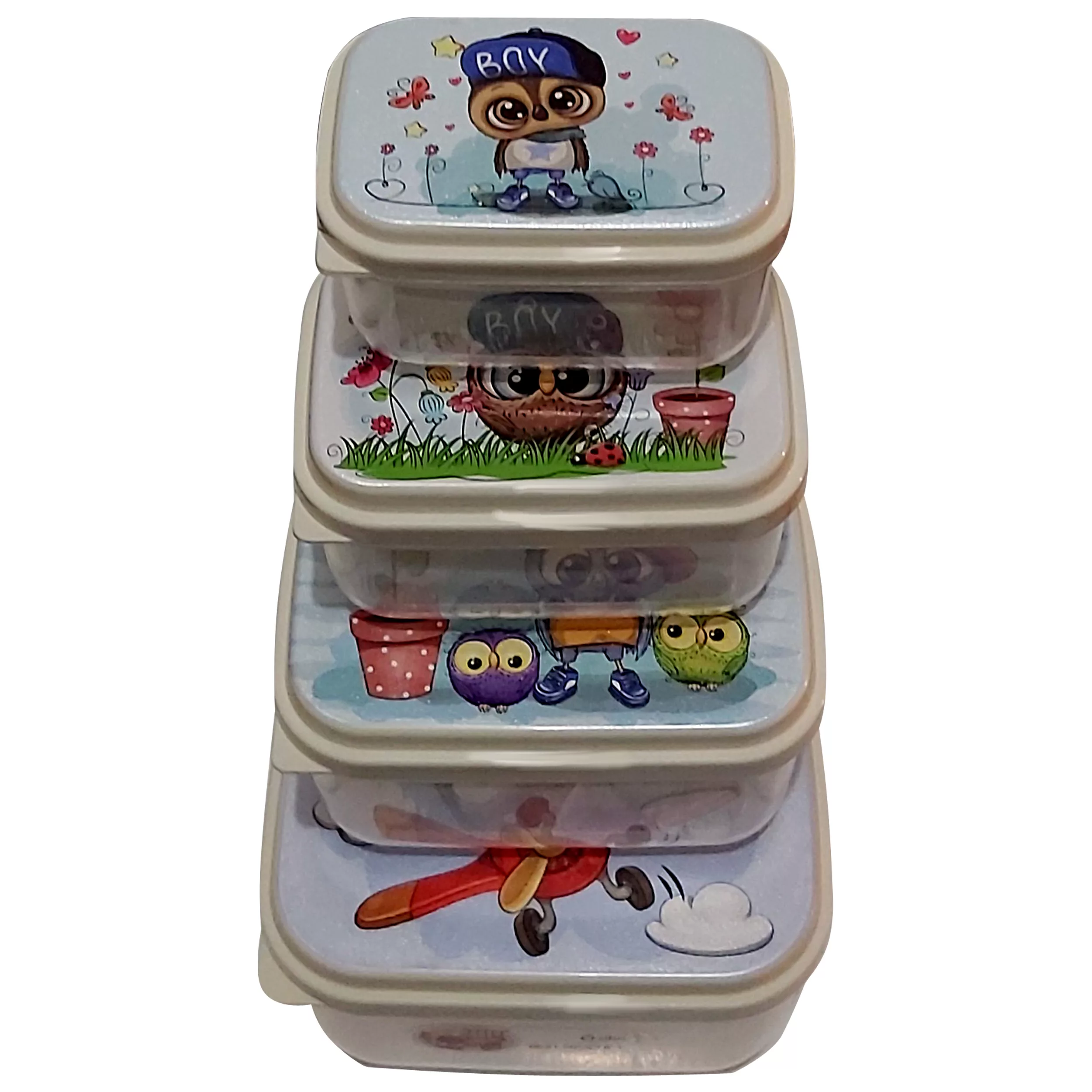 ظرف نگهدارنده طرح جغد مجموعه 4 عددی