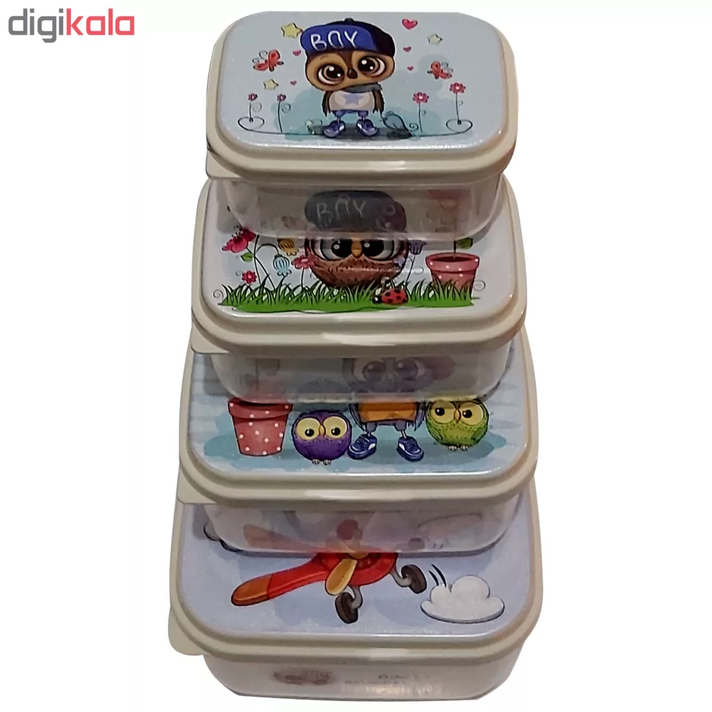 ظرف نگهدارنده طرح جغد مجموعه 4 عددی