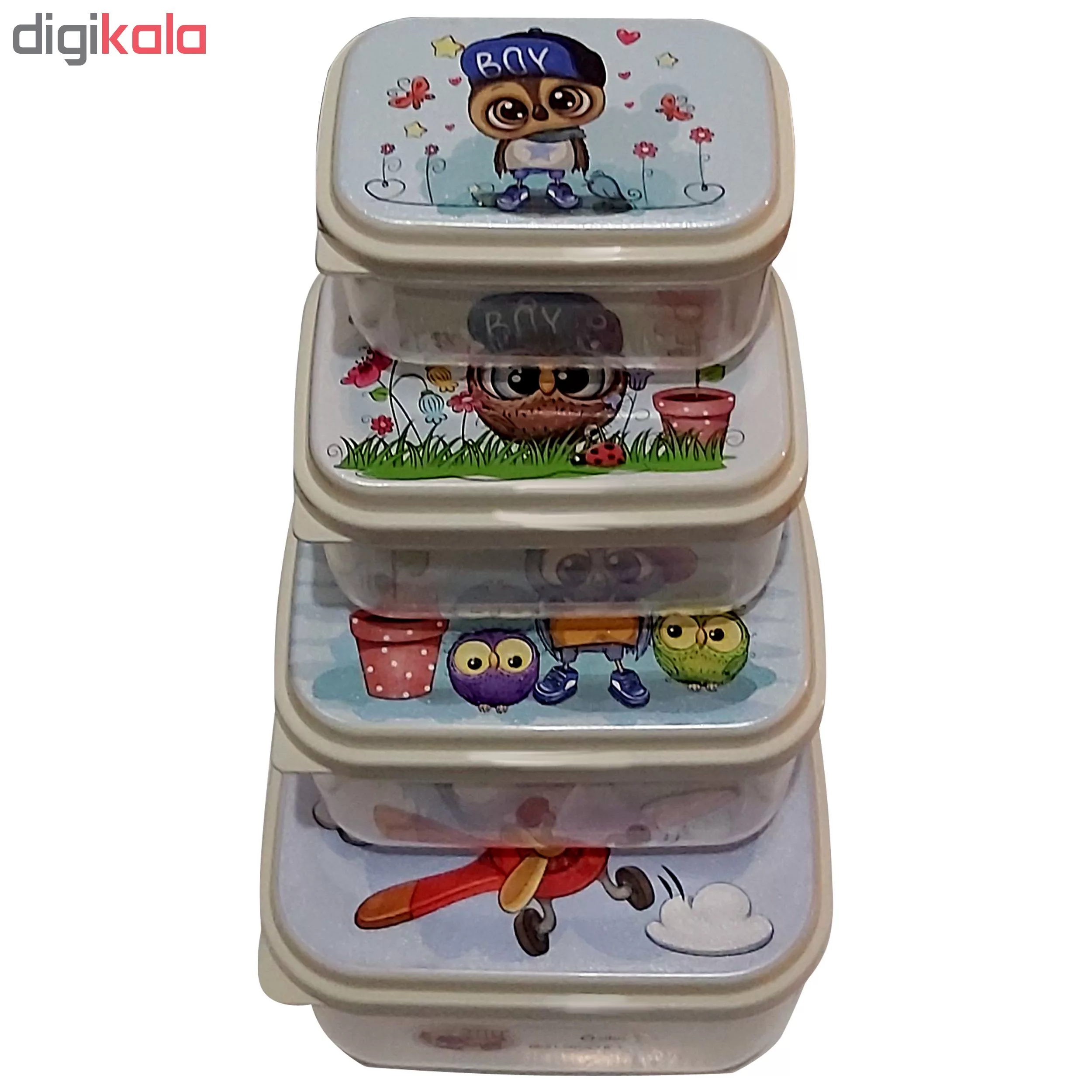 ظرف نگهدارنده طرح جغد مجموعه 4 عددی