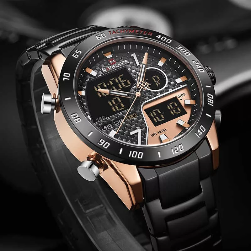 ساعت مچی عقربه ای مردانه نیوی فورس مدل NF9171M -RG-RG-B