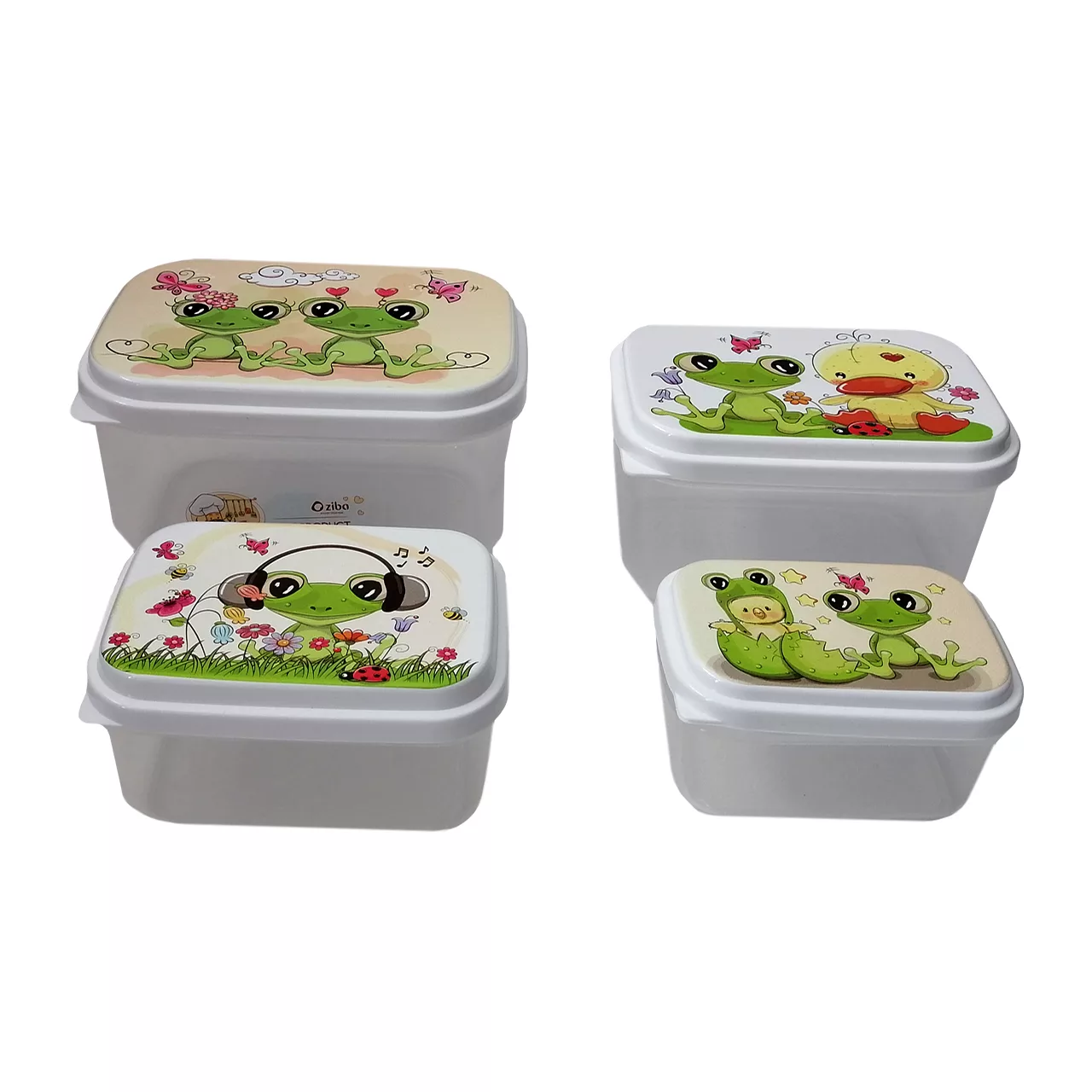 ظرف نگهدارنده اوزیبا طرح قورباغه مجموعه 4 عددی