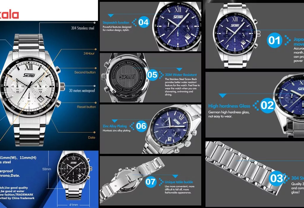 ساعت مچی عقربه ای مردانه اسکمی مدل 9096 کد 01