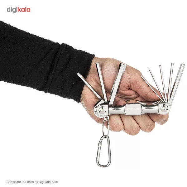 مجموعه 8 عددی آچار آلنی تاشو نووا مدل NTK 1007