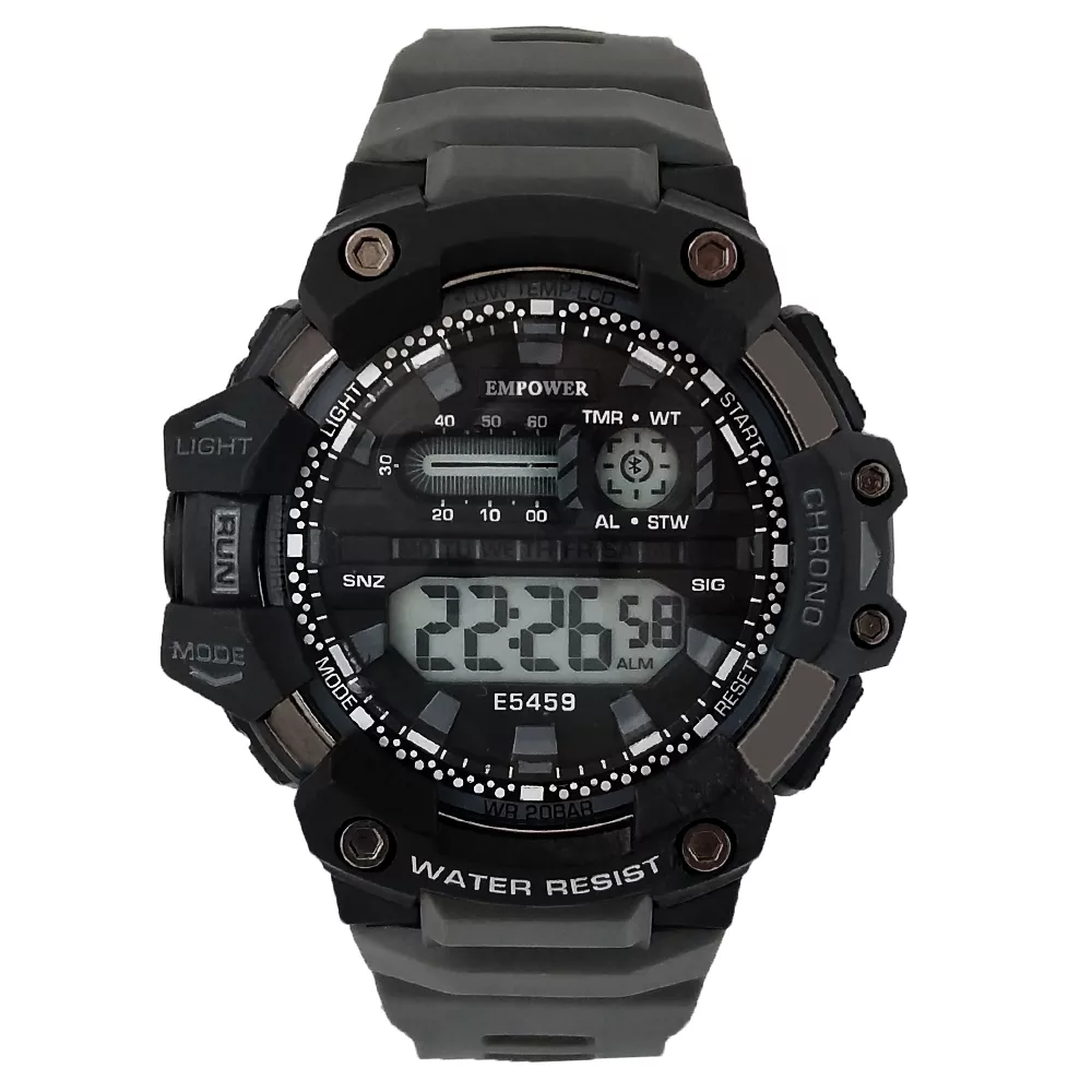 ساعت مچی دیجیتال مردانه امپاور مدل اسپرت ضدآب چراغدار کرنومتر کد 1404/08