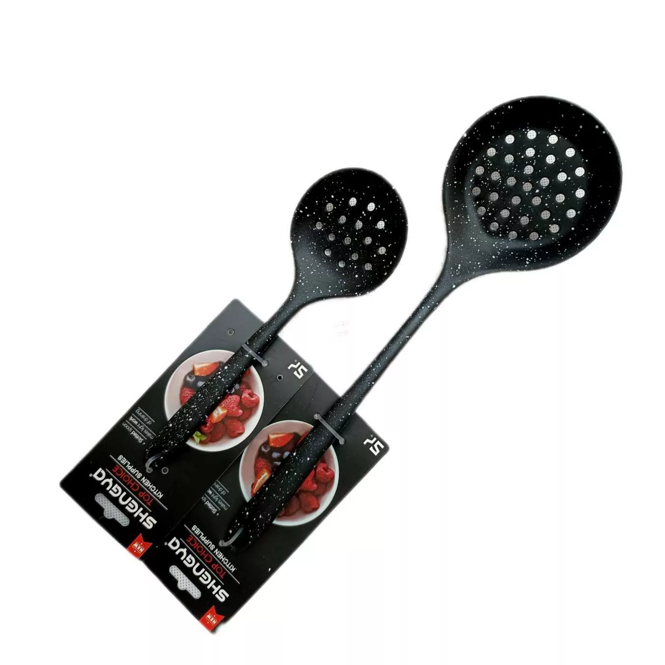 سرویس کفگیر 2 پارچه شنگیا مدل سوراخ دار سیلیکونی کهکشانی