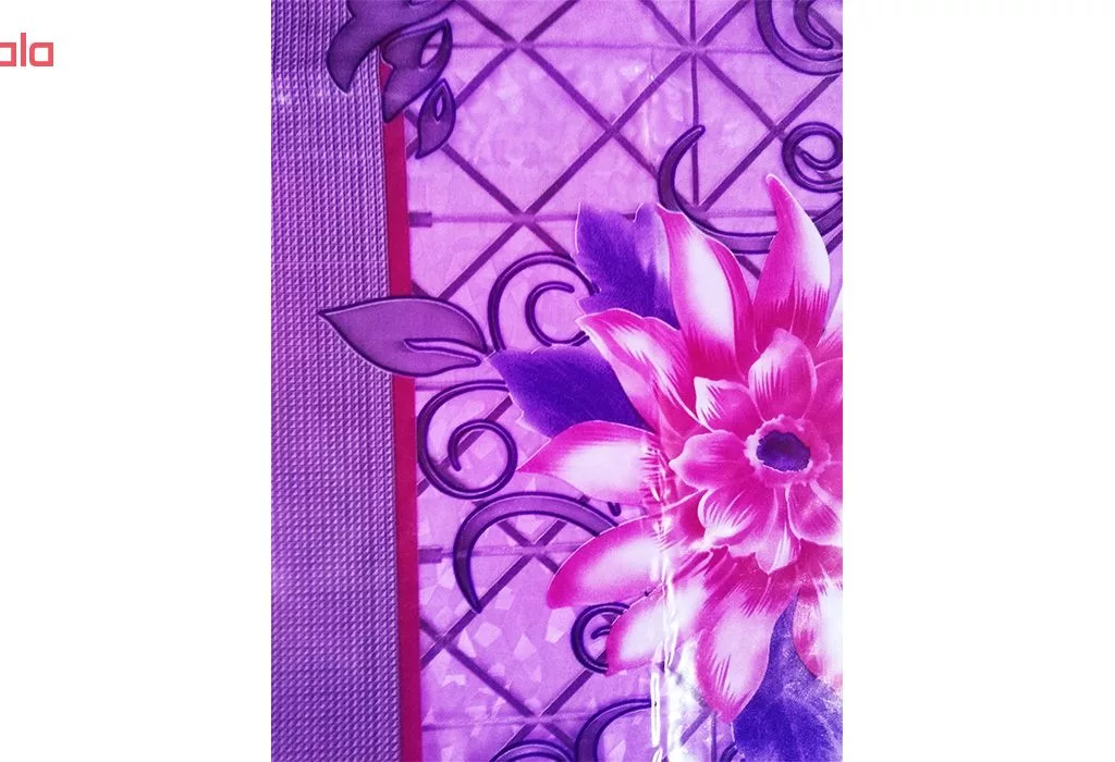 سفره پلاستیکی چهار نفره طرح سوسن رنگ بنفش سایز 92×120 سانتی متر