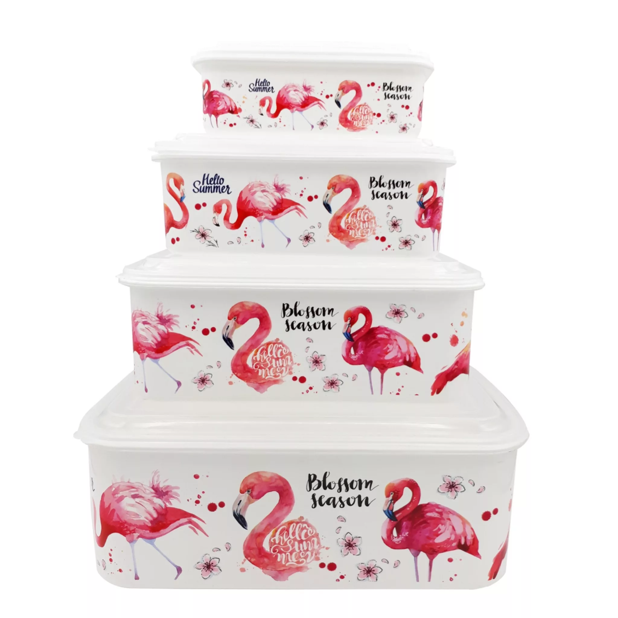 ظرف نگهدارنده طرح فلامینگو مدل VT 218 مجموعه 4 عددی