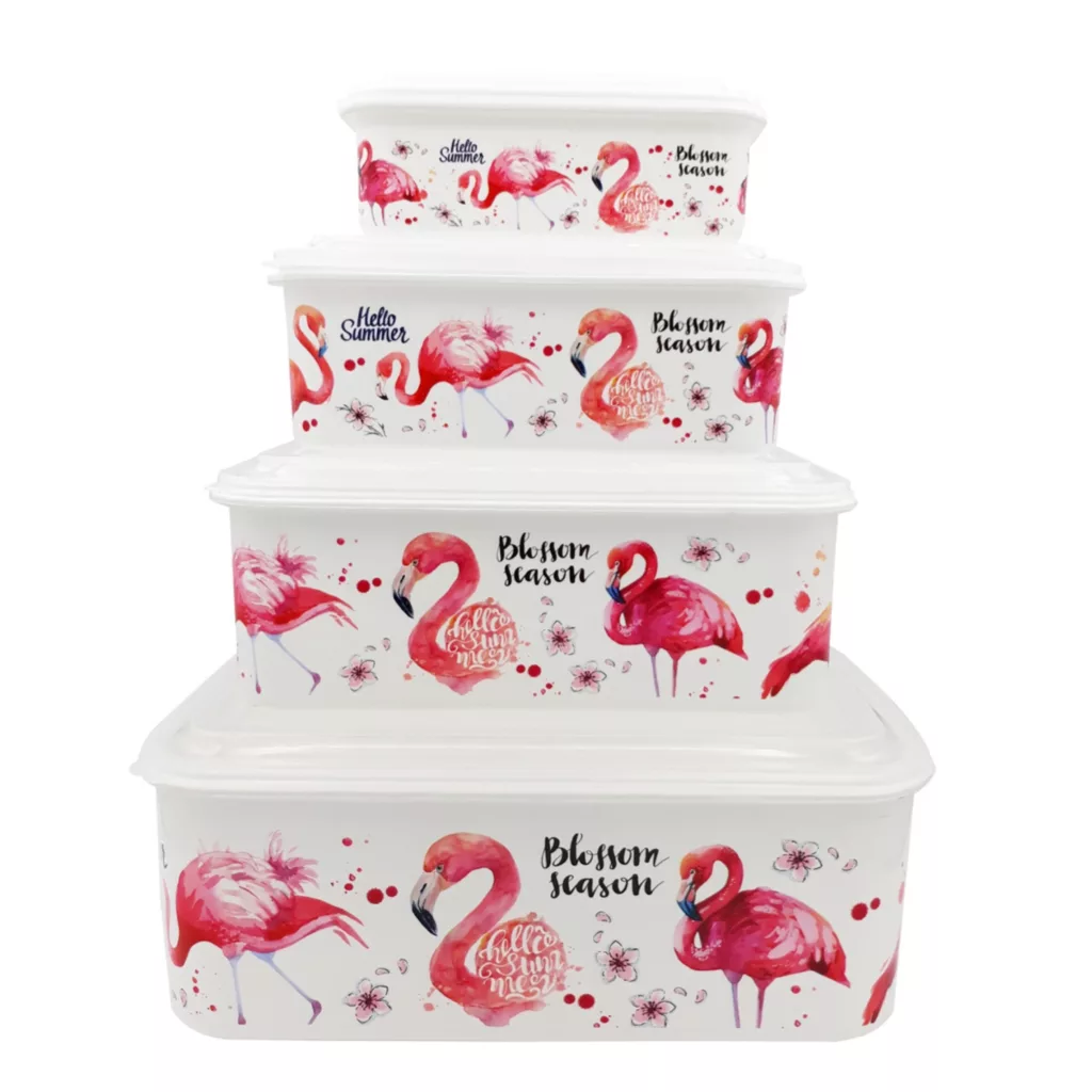 ظرف نگهدارنده طرح فلامینگو مدل VT 218 مجموعه 4 عددی