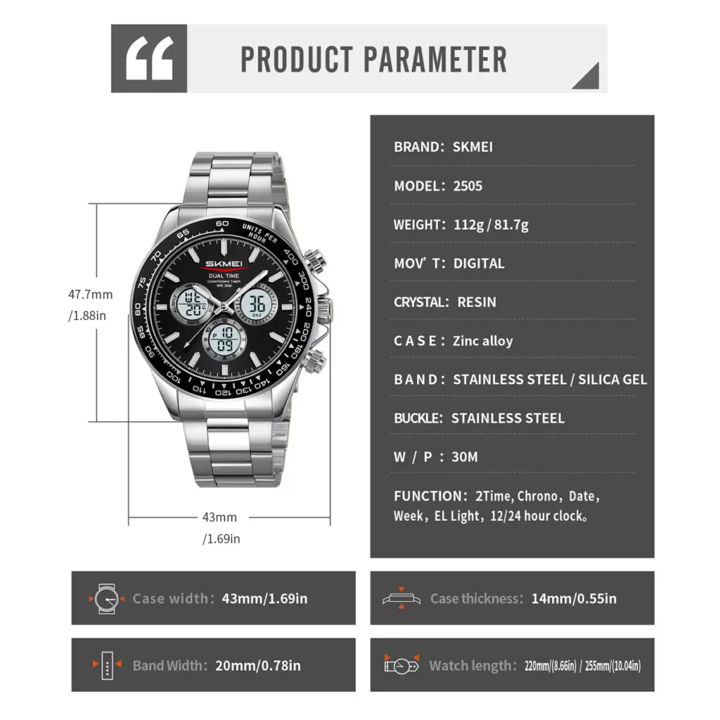 ساعت مچی دیجیتال مردانه اسکمی مدل 2505 SIBK