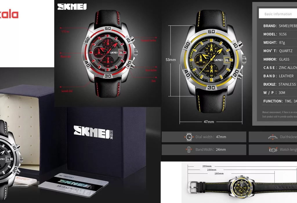 ساعت مچی عقربه ای مردانه اسکمی مدل 9156 کد 04