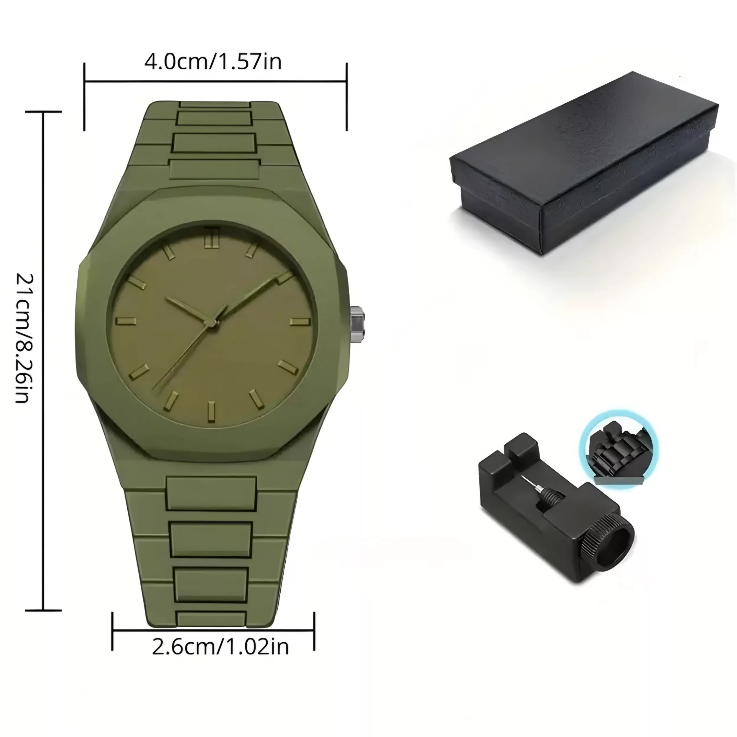 ساعت مچی عقربه‌ای کوارتز مردانه مدل اسپرت بند سبک قفل مخفی کد ۱.۷