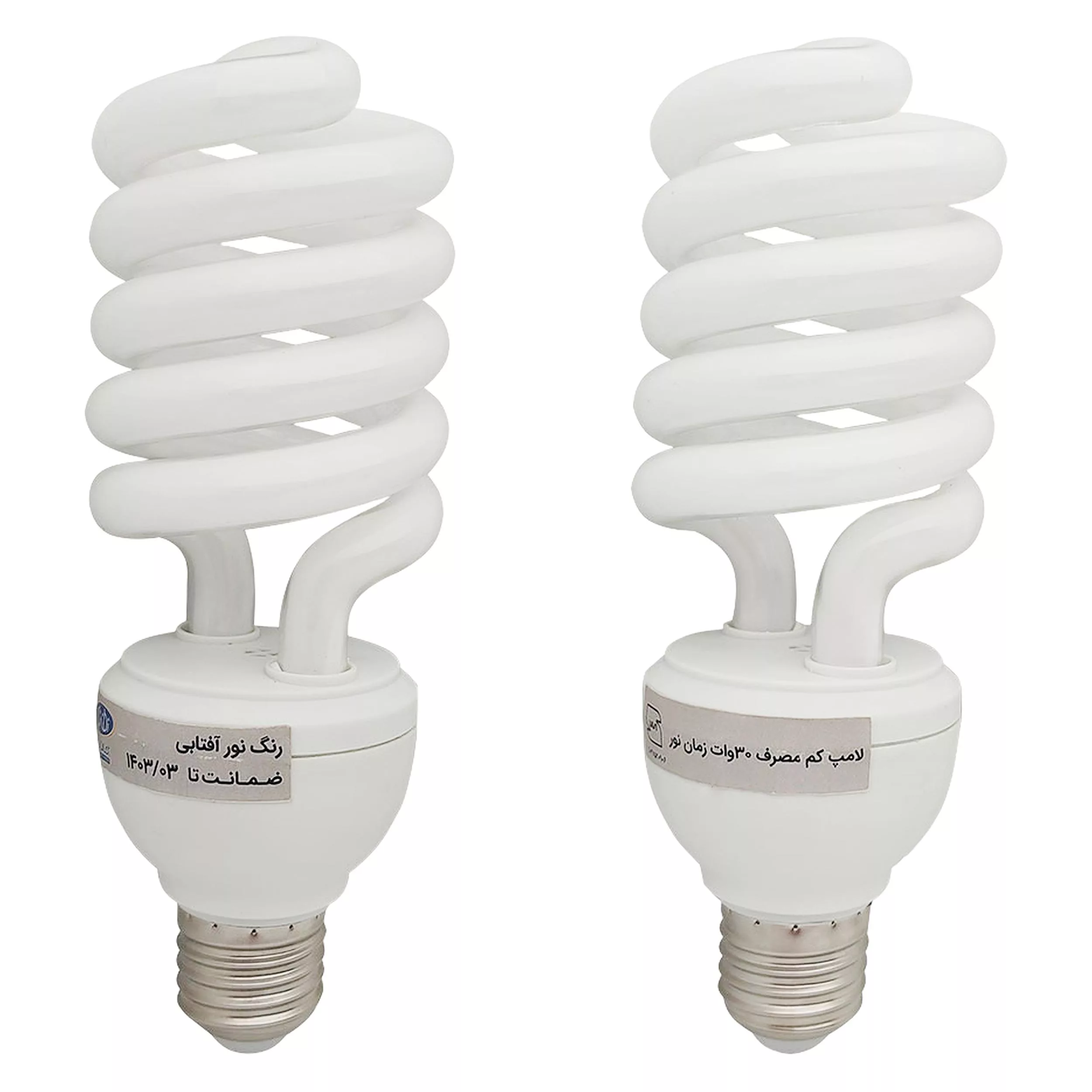 لامپ کم مصرف 30 وات زمان نور مدل پیچی پایه E27 بسته دو عددی