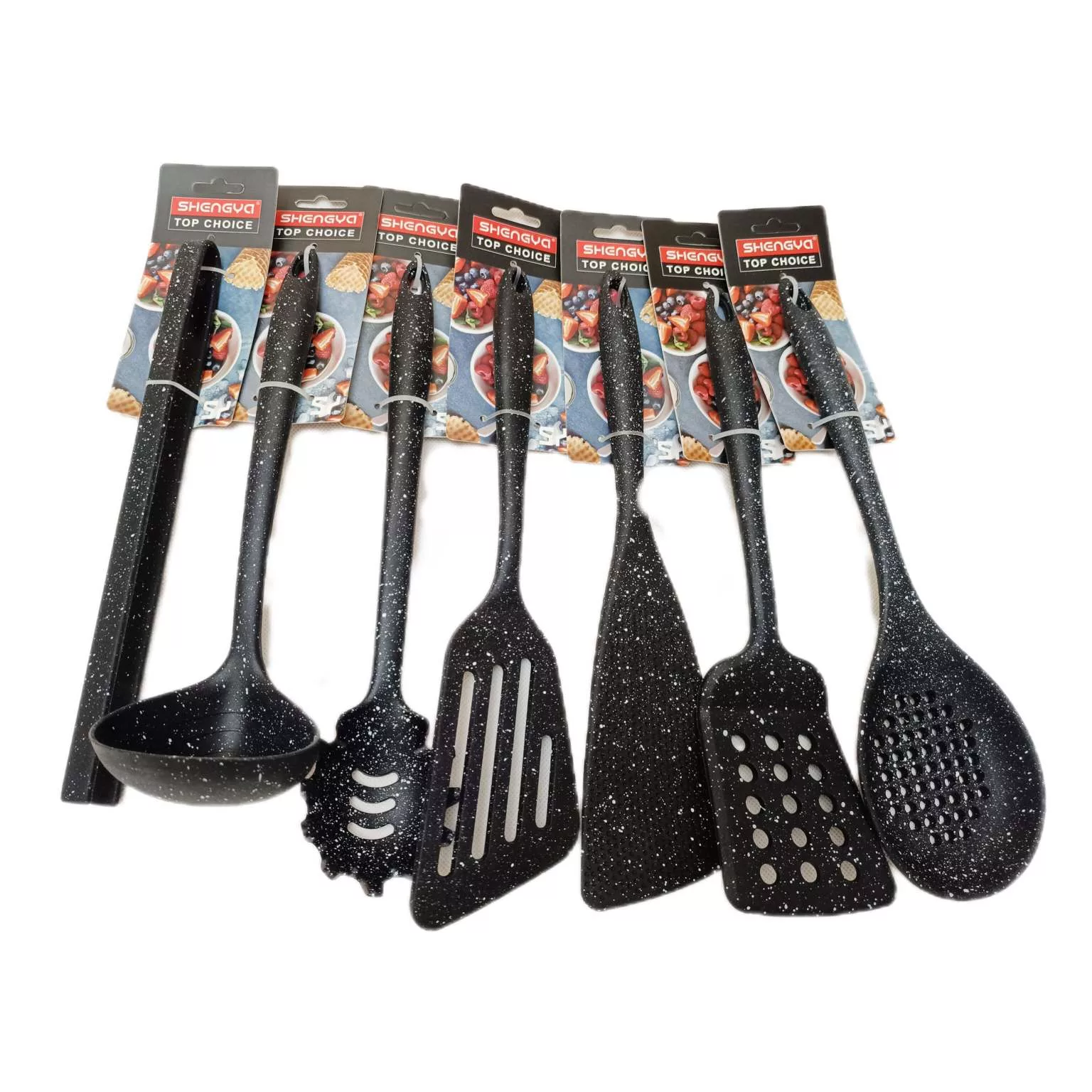 سرویس کفگیر و ملاقه 7 پارچه شنگیا مدل سیلیکونی کد 00077 سرویس کفگیر و ملاقه 7 پارچه شنگیا مدل سیلیکونی کد 00077