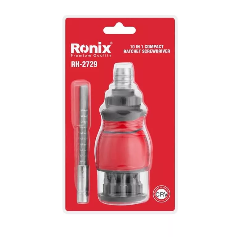 پیچ گوشتی جغجغه ای مشتی رونیکس مدل RH-2729 مجموعه 10 عددی