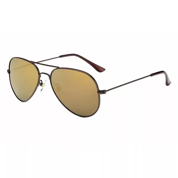 عینک آفتابی فرم خاص مدل P-3025 Polarized Gold Coffee Mirror