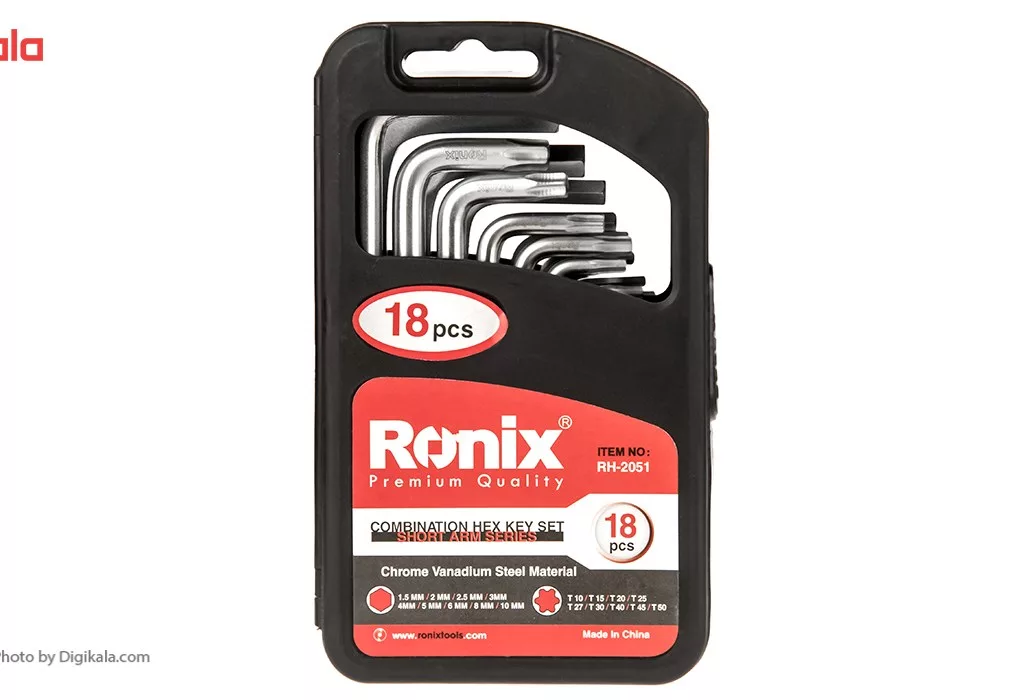 مجموعه 18 عددی آچار آلن و ستاره ای رونیکس مدل RH-2051
