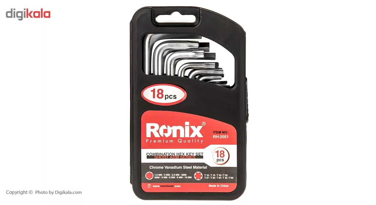 مجموعه 18 عددی آچار آلن و ستاره ای رونیکس مدل RH-2051
