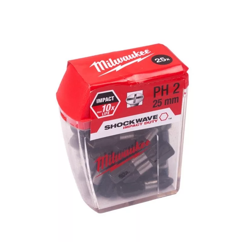 سری پیچ گوشتی چهارسو میلواکی مدل  PH2  بسته 25 عددی