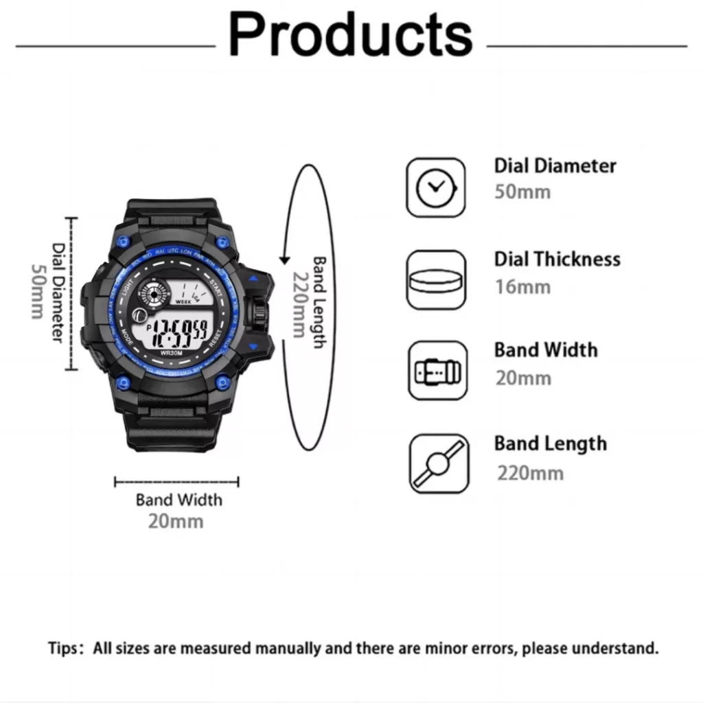 ساعت مچی دیجیتال مردانه مدل اسپرت تک زمانه کرنوگراف بند پیو کد A3