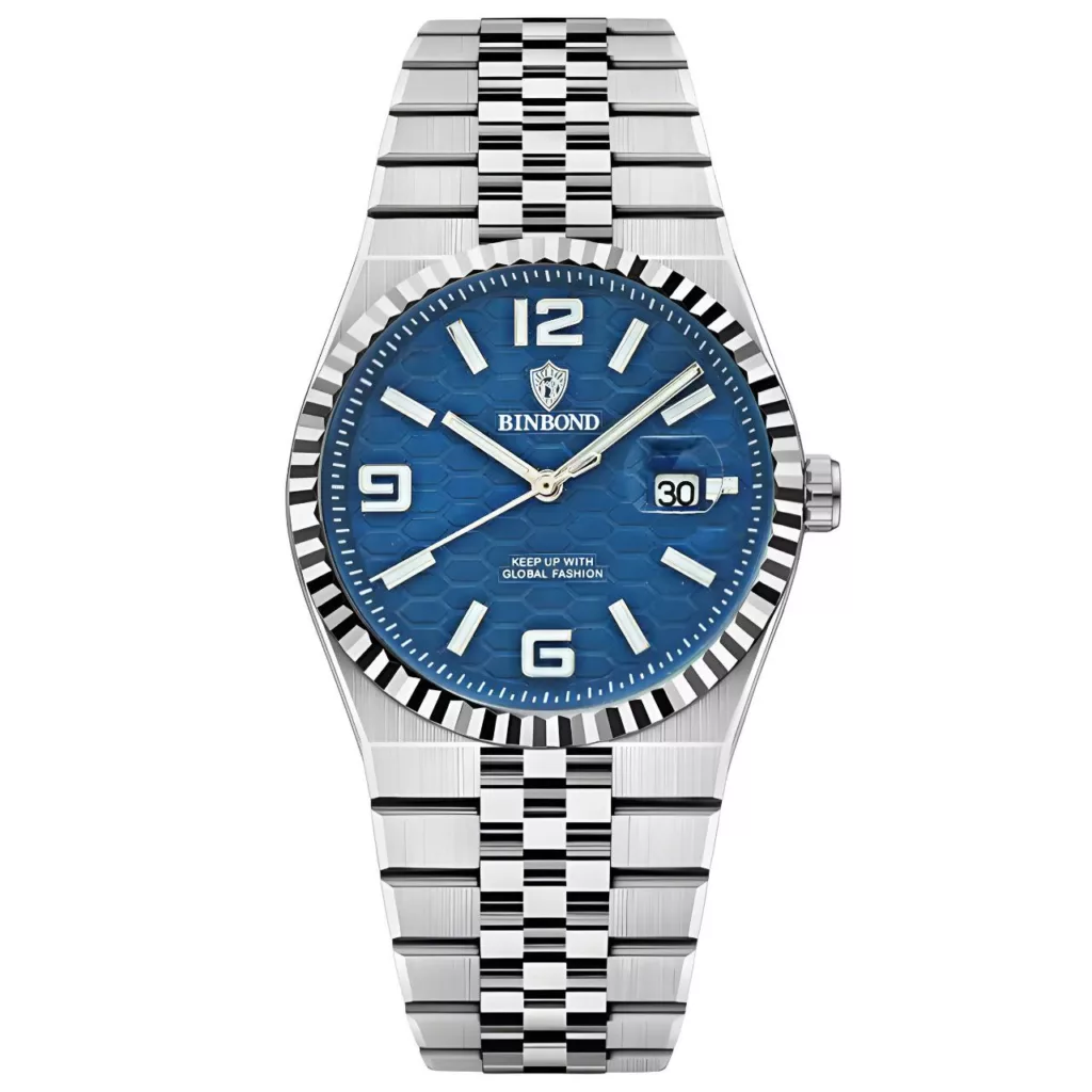 ساعت مچی عقربه‌ای کوارتز مردانه بین باند مدل دیت جاست قفل مخفی کد 002