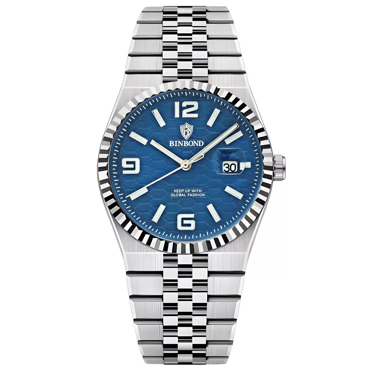 ساعت مچی عقربه‌ای کوارتز مردانه بین باند مدل دیت جاست قفل مخفی کد 002