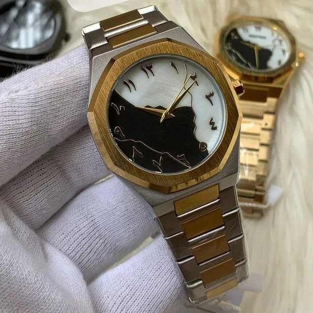 ساعت مچی عقربه‌ای کوارتز مردانه مدل صفحه طرح سنگ بند فلزی کد 003