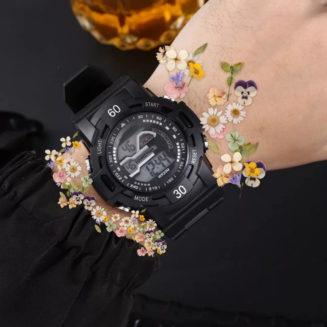 ساعت مچی دیجیتال مدل اسپرت تک زمانه کرنوگراف بند پیو کد ۵