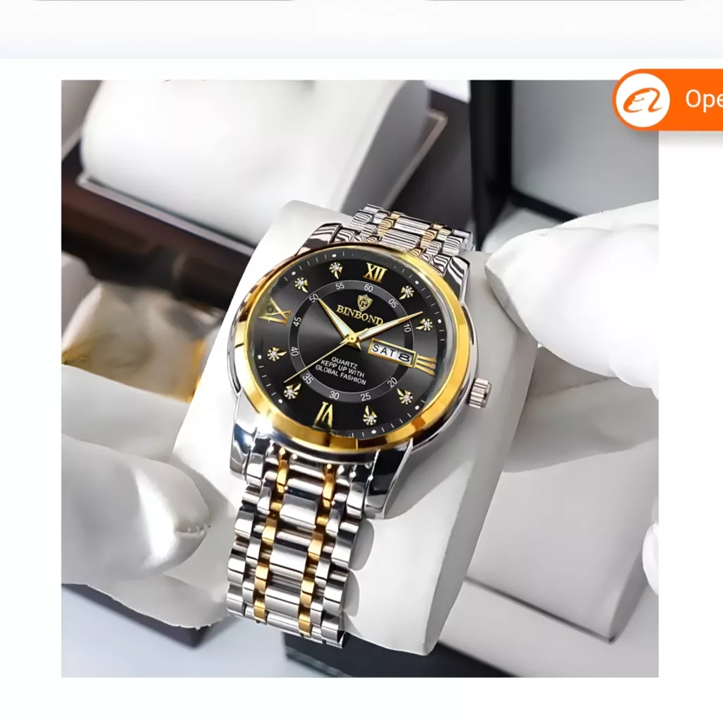 ساعت مچی عقربه‌ای کوارتز مردانه بین باند مدل کلاسیک اسپرت دی دیت بند استیل طرح بافت کد B.3