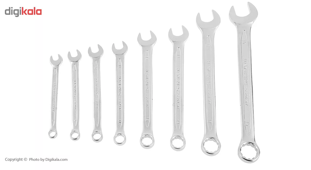 مجموعه 8 عددی آچار یک سر تخت یک سر رینگی هامبورگ مدل H9108