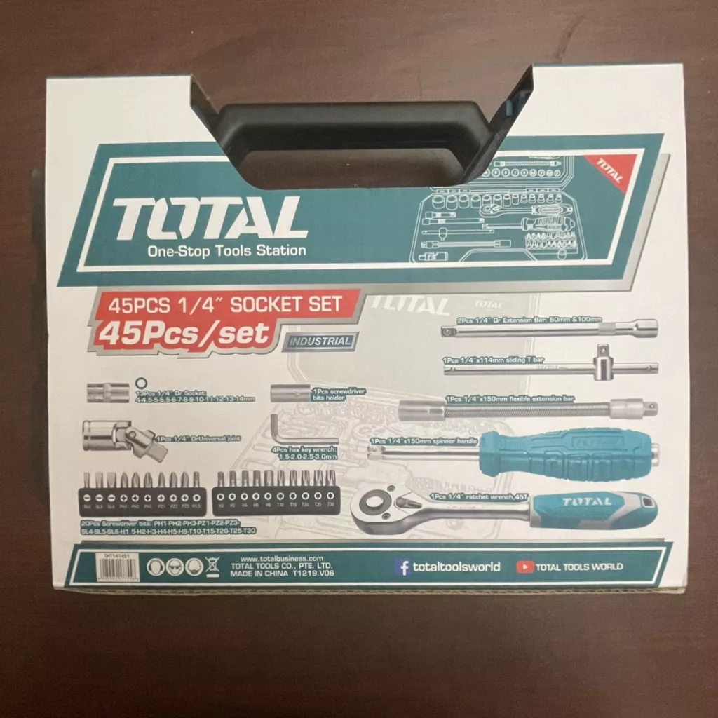 مجموعه 45 عددی آچار بکس توتال مدل THT141451