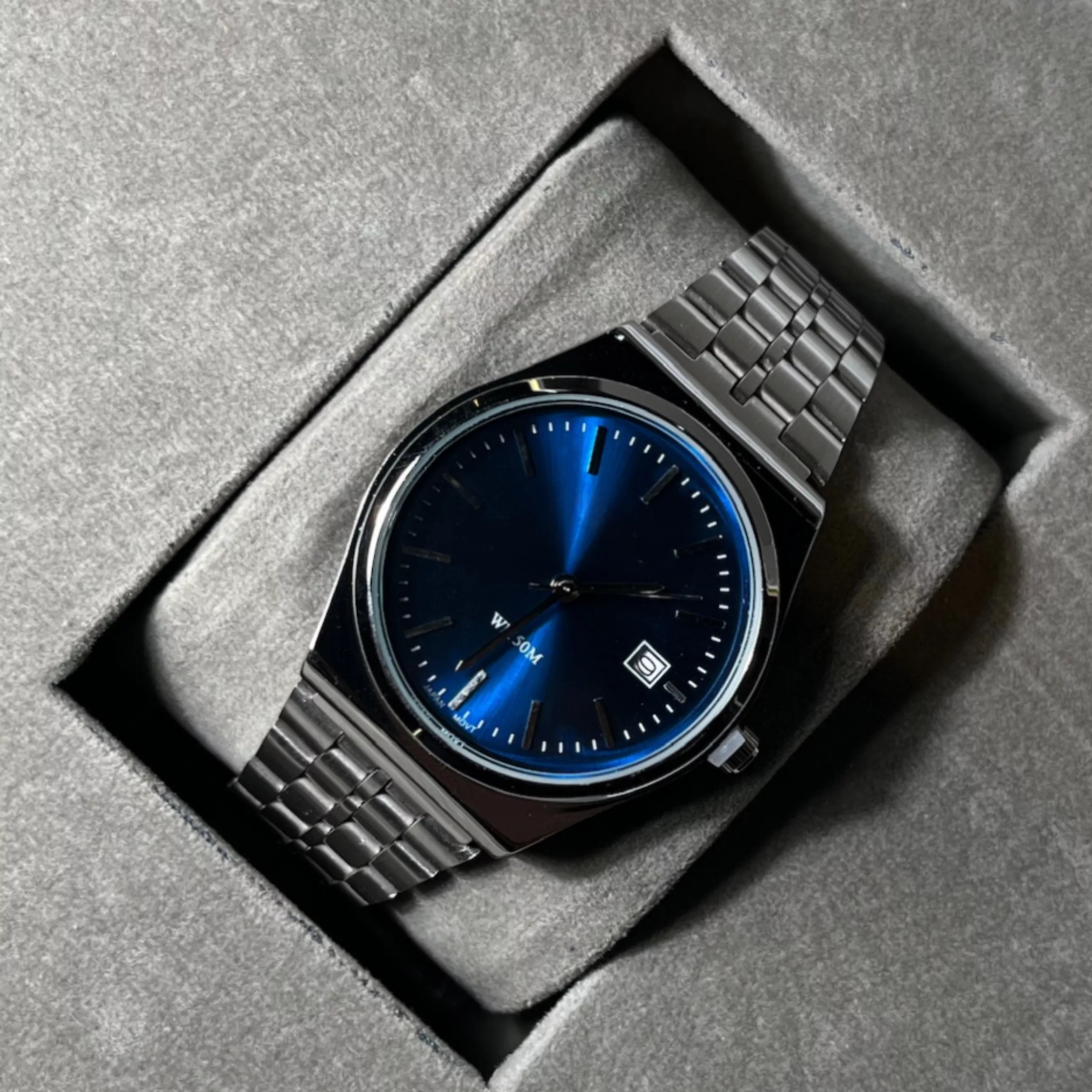 ساعت مچی عقربه‌ای کوارتز مردانه مدل کلاسیک دیت جاست بند استیل کد ۱