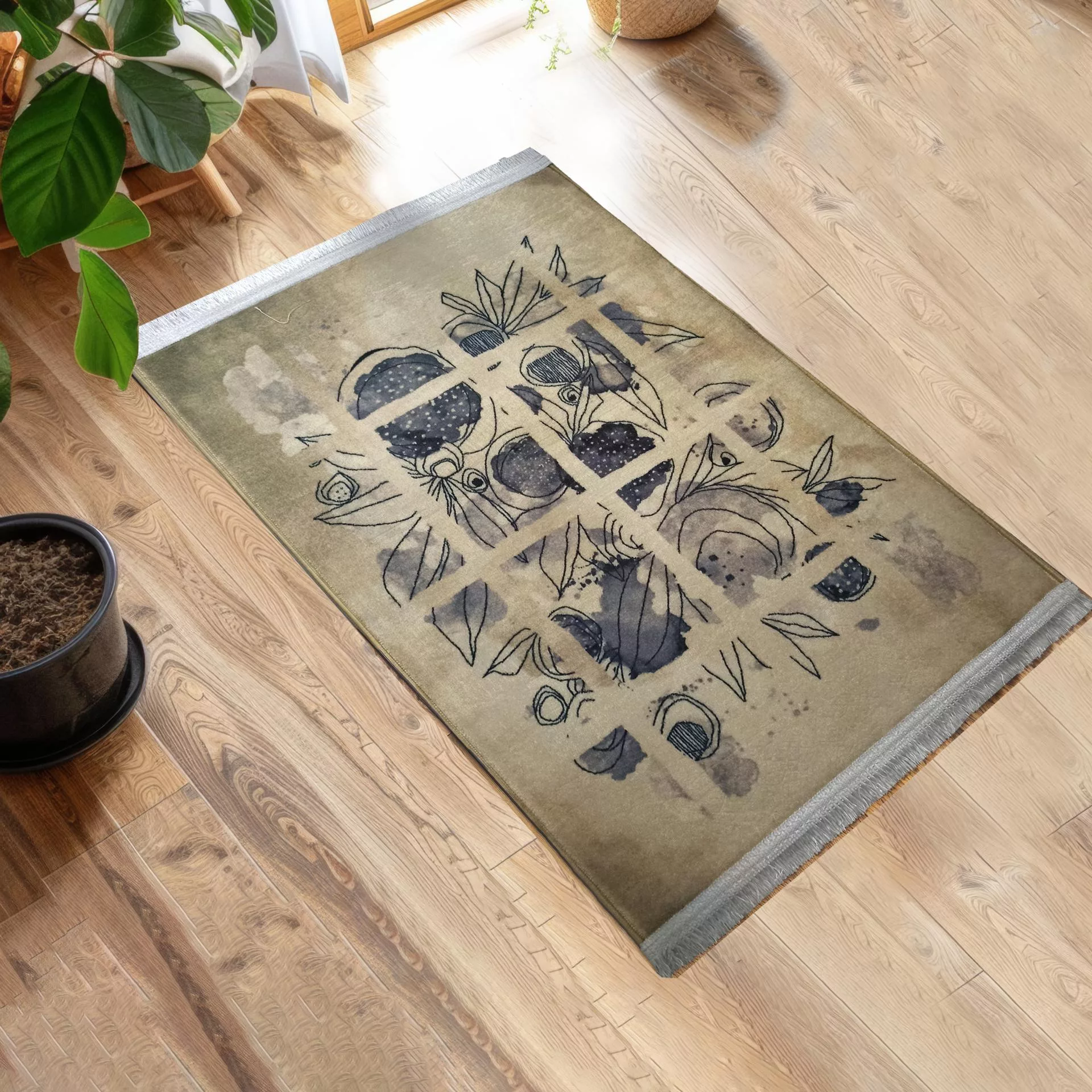 پادری طرح مستطیل کد E15 سایز 80×50 سانتی متر