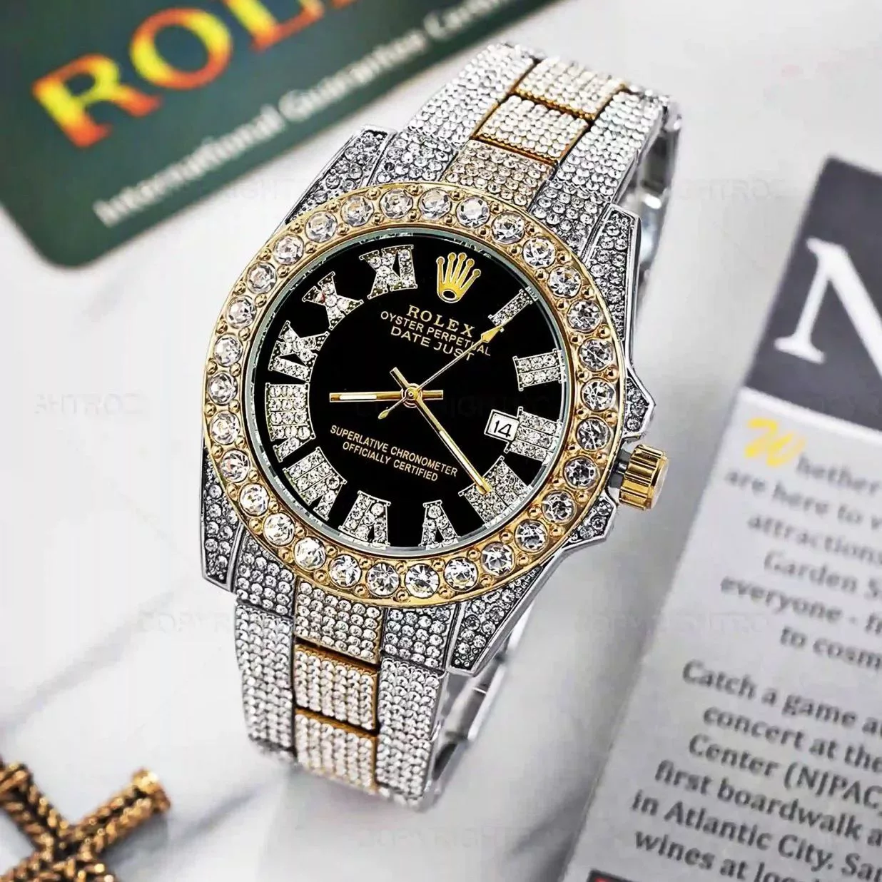 ساعت مچی عقربه‌ای مردانه  مدل دیت جاست نگینی کد 05