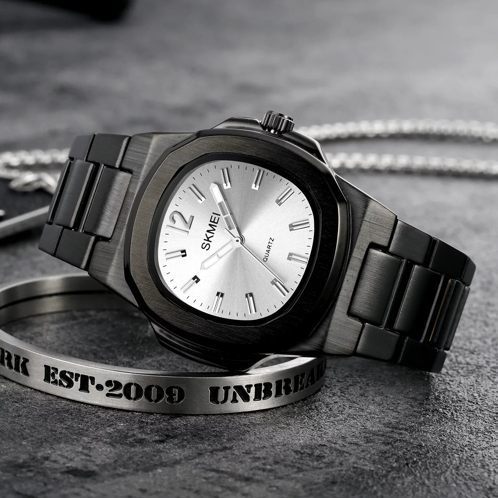 ساعت مچی عقربه‌ای مردانه اسکمی مدل 1794BLWH