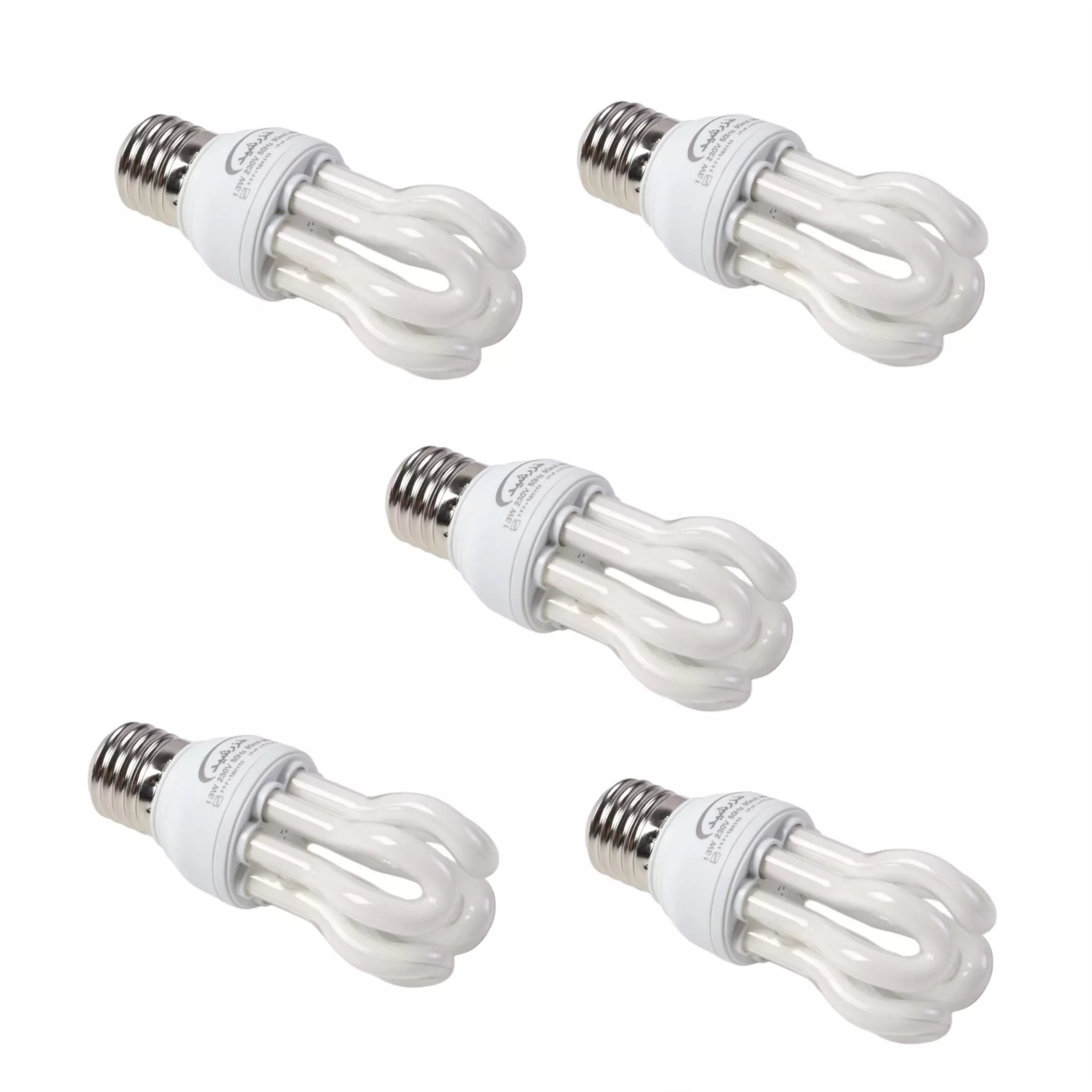 لامپ کم مصرف 13 وات خزرشید مدل لوتوس پایه E27 بسته 5 عددی