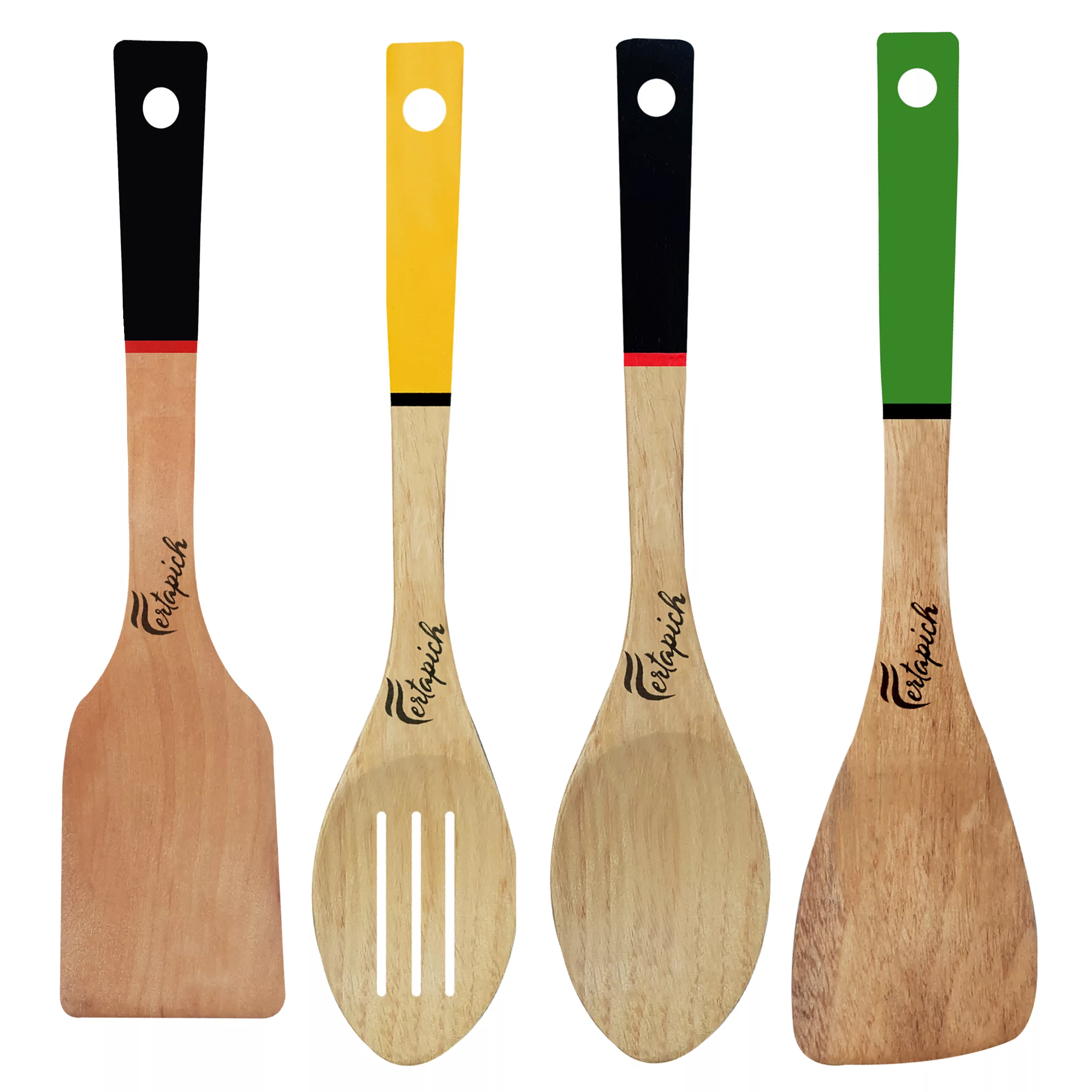 سرویس کفگیر و ملاقه 4 پارچه فرتاپیچ مدل چوبی کد 058