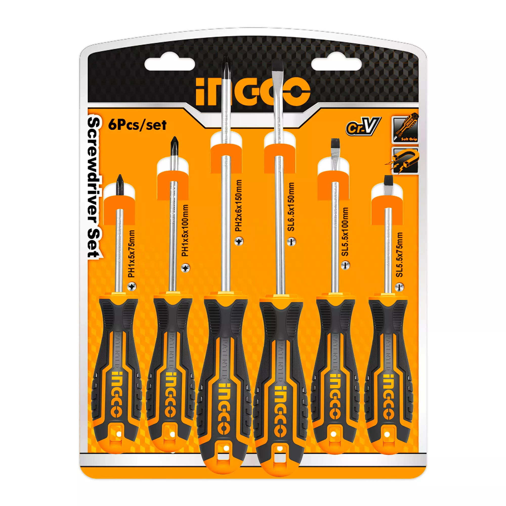 پیچ گوشتی اینکو مدل HKSD-0628 مجموعه 6 عددی