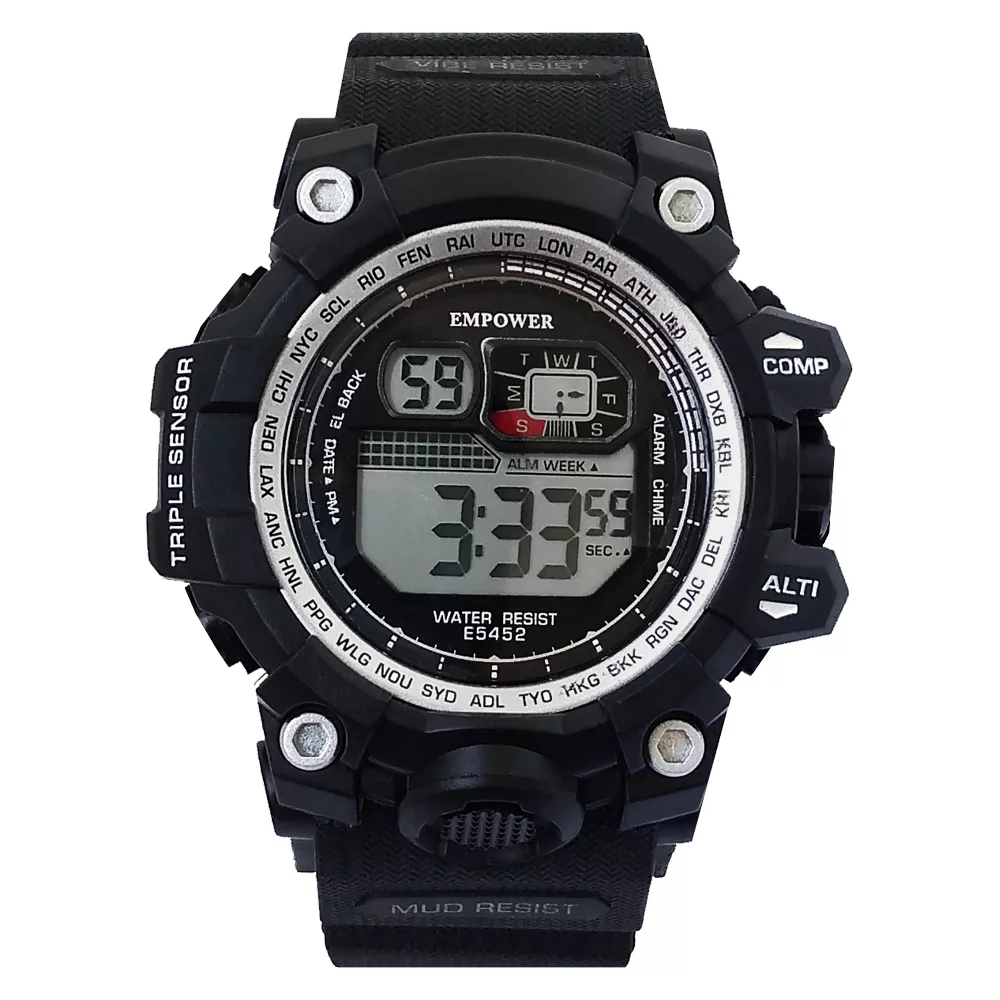 ساعت مچی دیجیتال مردانه امپاور مدل اسپرت ضدآب استخری چراغدار کد 239