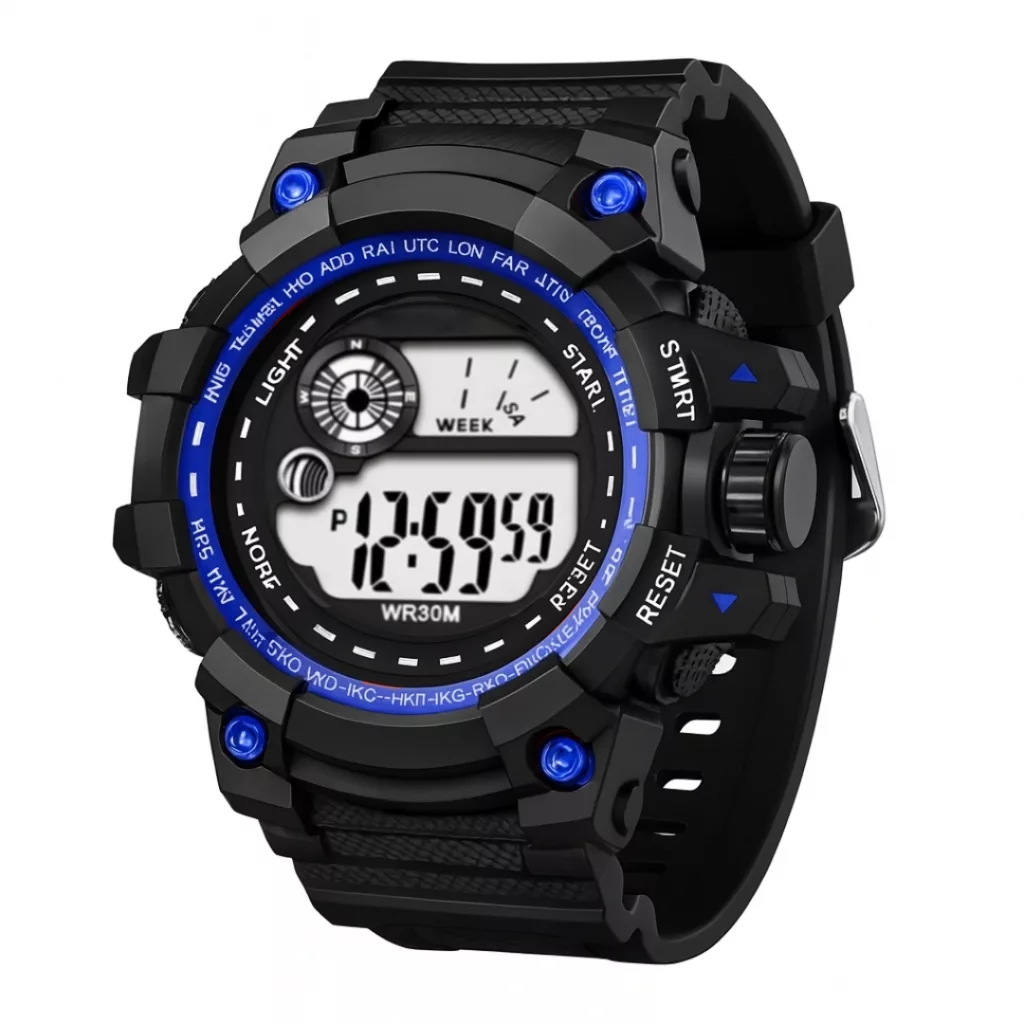 ساعت مچی دیجیتال مردانه مدل اسپرت تک زمانه کرنوگراف بند پیو کد A3