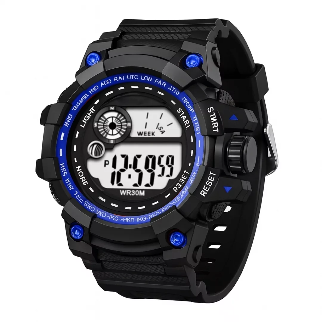 ساعت مچی دیجیتال مردانه مدل اسپرت تک زمانه کرنوگراف بند پیو کد A3