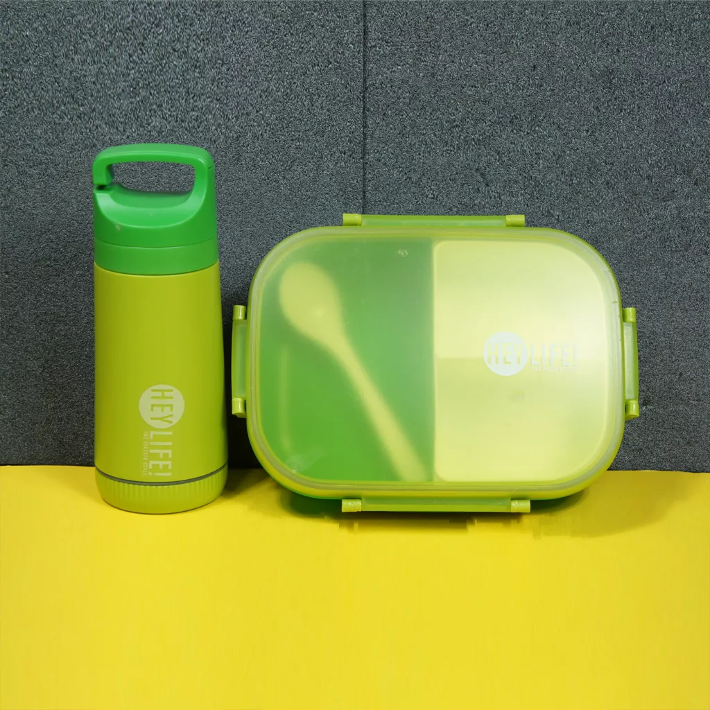 ظرف غذا ویاسین مدل هی لایف به همراه قمقمه