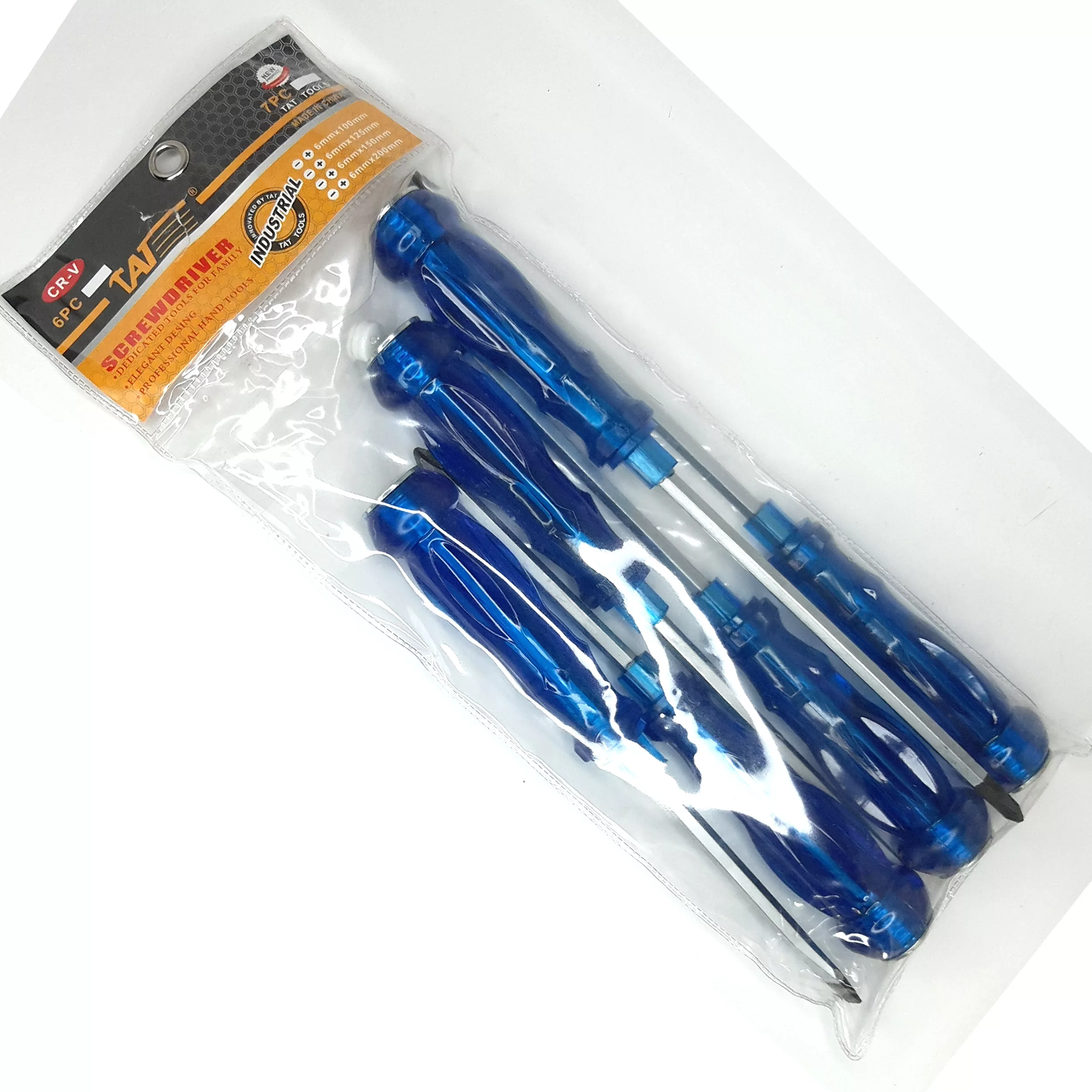 پیچ گوشتی ضربه خور دوسو و چهارسو تات مدل T-T202 بسته 6 عددی