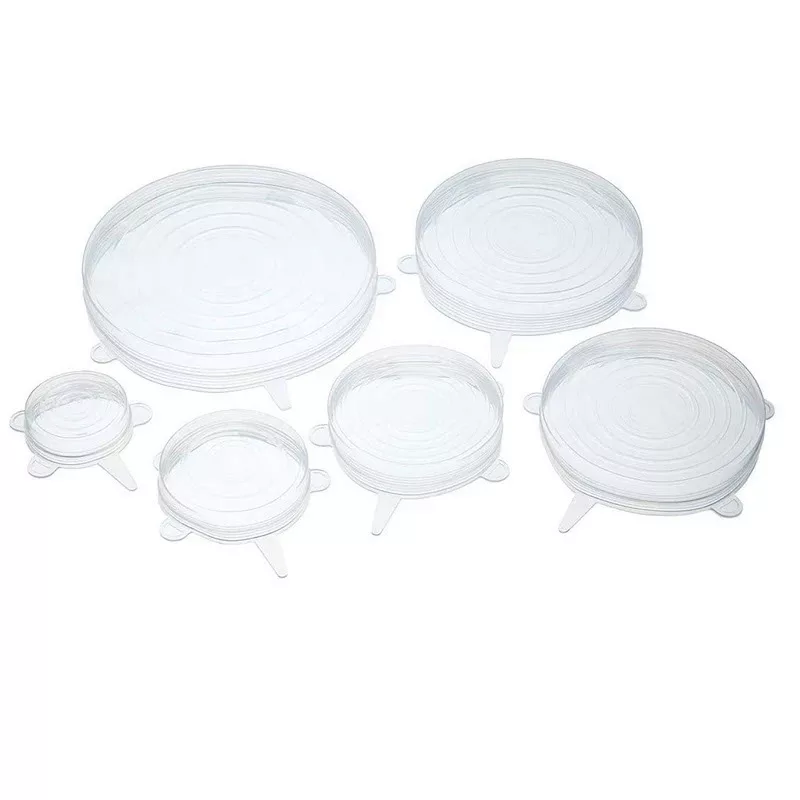 درپوش ظرف مدل سیلیکونی مجموعه 6 عددی